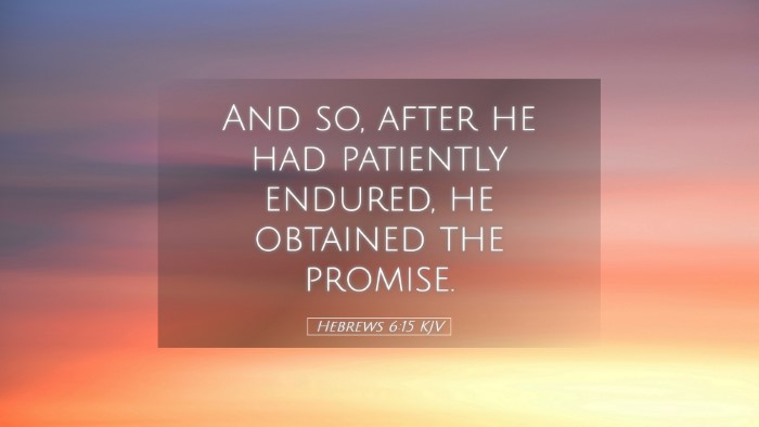 Picture 05 - Hebrews 6:15 KJV Desktop Wallpaper - And so, after he had patiently endured, he - Desktop Bible Verse Wallpaper