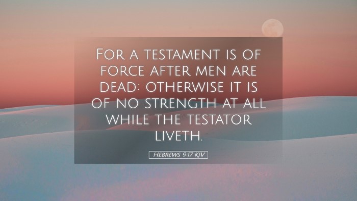 Picture 05 - Hebrews 9:17 KJV Desktop Wallpaper - For a testament is of force after men are dead: - Desktop Bible Verse Wallpaper
