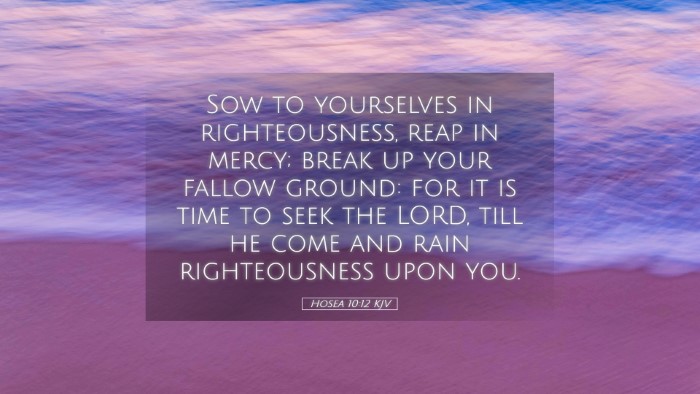 Picture 05 - Hosea 10:12 KJV Desktop Wallpaper - Sow to yourselves in righteousness, reap in - Desktop Bible Verse Wallpaper