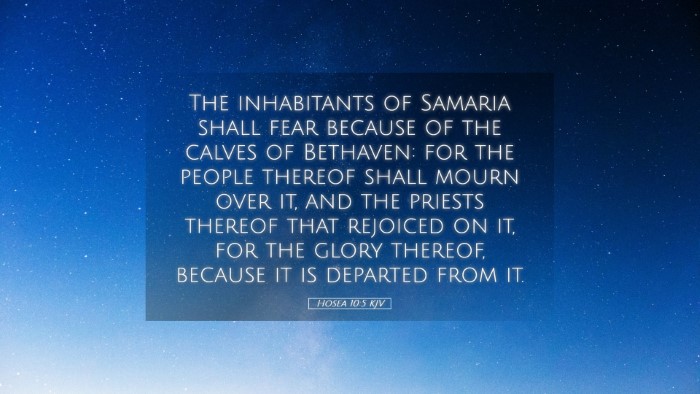 Picture 05 - Hosea 10:5 KJV Desktop Wallpaper - The inhabitants of Samaria shall fear because of - Desktop Bible Verse Wallpaper