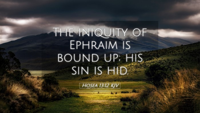 Picture 05 - Hosea 13:12 KJV Desktop Wallpaper - The iniquity of Ephraim is bound up; his sin is - Desktop Bible Verse Wallpaper