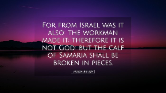 Picture 05 - Hosea 8:6 KJV Desktop Wallpaper - For from Israel was it also: the workman made it; - Desktop Bible Verse Wallpaper