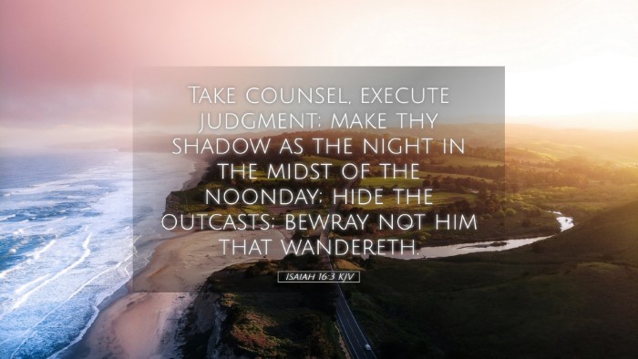 Picture 05 - Isaiah 16:3 KJV Desktop Wallpaper - Take counsel, execute judgment; make thy shadow - Desktop Bible Verse Wallpaper