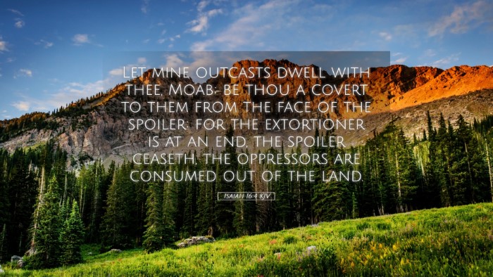 Picture 05 - Isaiah 16:4 KJV Desktop Wallpaper - Let mine outcasts dwell with thee, Moab; be thou - Desktop Bible Verse Wallpaper