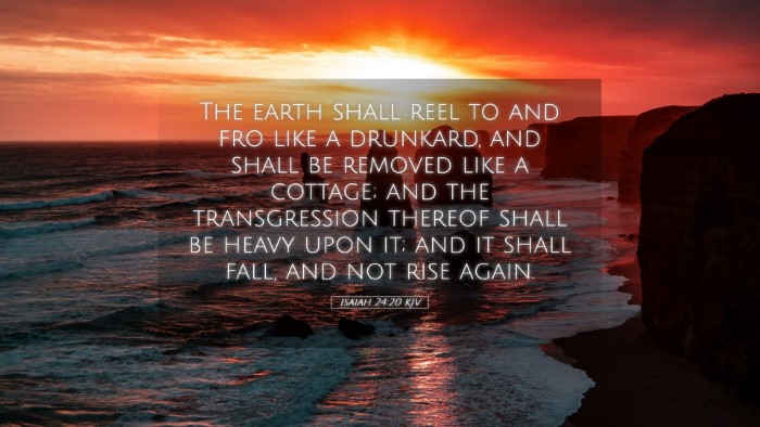 Picture 05 - Isaiah 24:20 KJV Desktop Wallpaper - The earth shall reel to and fro like a drunkard, - Desktop Bible Verse Wallpaper