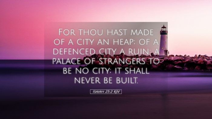 Picture 05 - Isaiah 25:2 KJV Desktop Wallpaper - For thou hast made of a city an heap; of a - Desktop Bible Verse Wallpaper