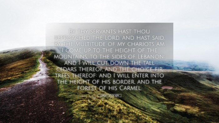 Picture 05 - Isaiah 37:24 KJV Desktop Wallpaper - By thy servants hast thou reproached the Lord, - Desktop Bible Verse Wallpaper