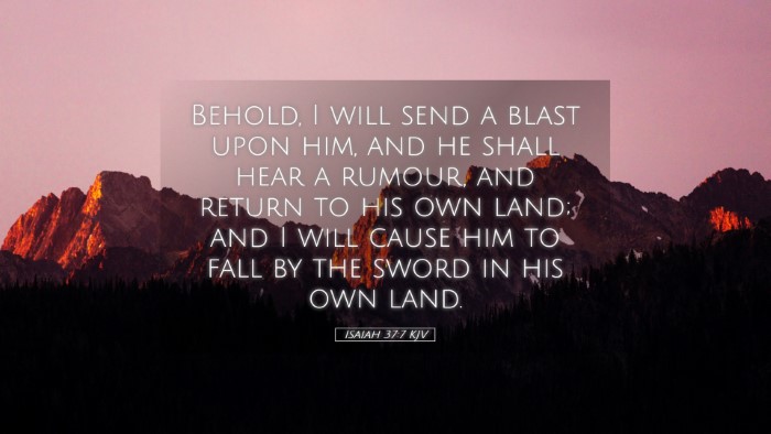 Picture 05 - Isaiah 37:7 KJV Desktop Wallpaper - Behold, I will send a blast upon him, and he - Desktop Bible Verse Wallpaper