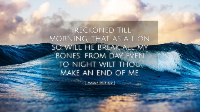 Picture 05 - Isaiah 38:13 KJV Desktop Wallpaper - I reckoned till morning, that, as a lion, so will - Desktop Bible Verse Wallpaper