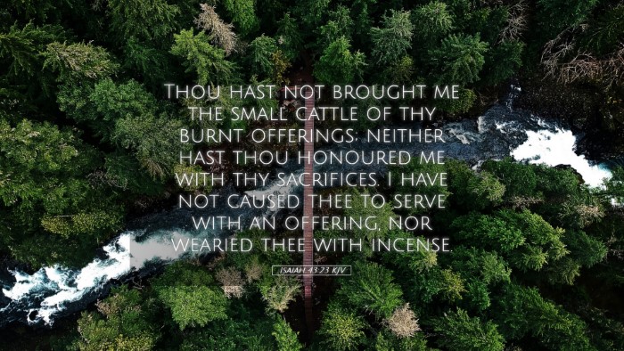 Picture 05 - Isaiah 43:23 KJV Desktop Wallpaper - Thou hast not brought me the small cattle of thy - Desktop Bible Verse Wallpaper
