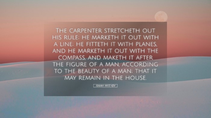 Picture 05 - Isaiah 44:13 KJV Desktop Wallpaper - The carpenter stretcheth out his rule; he marketh - Desktop Bible Verse Wallpaper