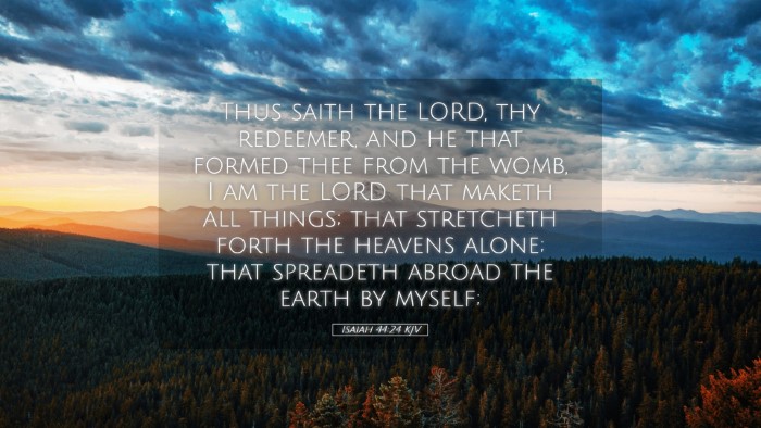 Picture 05 - Isaiah 44:24 KJV Desktop Wallpaper - Thus saith the LORD, thy redeemer, and he that - Desktop Bible Verse Wallpaper
