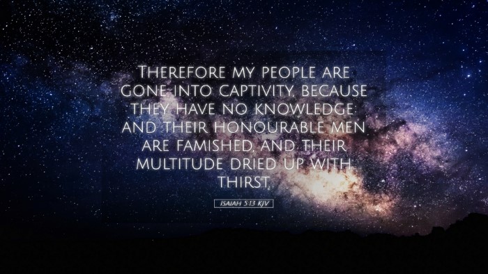 Picture 05 - Isaiah 5:13 KJV Desktop Wallpaper - Therefore my people are gone into captivity, - Desktop Bible Verse Wallpaper