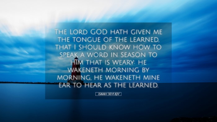 Picture 05 - Isaiah 50:4 KJV Desktop Wallpaper - The Lord GOD hath given me the tongue of the - Desktop Bible Verse Wallpaper