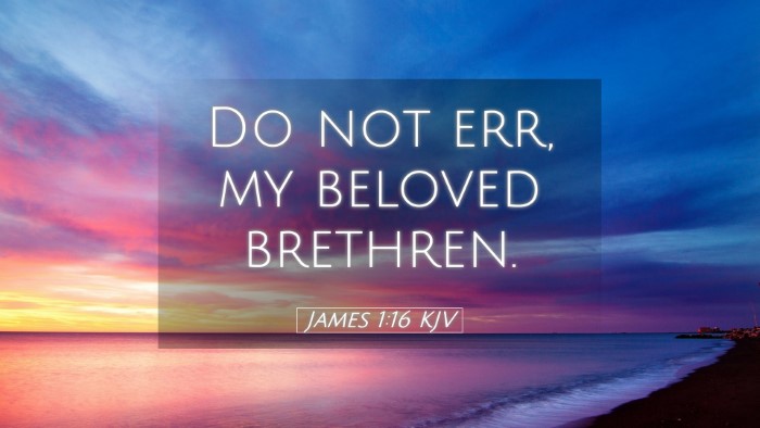 Picture 05 - James 1:16 KJV Desktop Wallpaper - Do not err, my beloved - Desktop Bible Verse Wallpaper