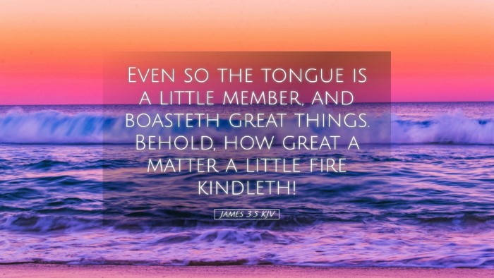 Picture 05 - James 3:5 KJV Desktop Wallpaper - Even so the tongue is a little member, and - Desktop Bible Verse Wallpaper