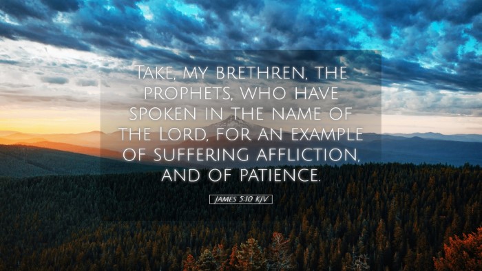 Picture 05 - James 5:10 KJV Desktop Wallpaper - Take, my brethren, the prophets, who have spoken - Desktop Bible Verse Wallpaper
