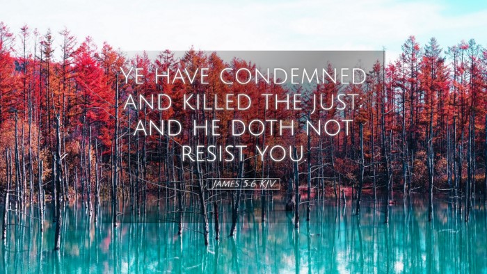Picture 05 - James 5:6 KJV Desktop Wallpaper - Ye have condemned and killed the just; and he - Desktop Bible Verse Wallpaper