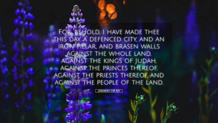 Picture 05 - Jeremiah 1:18 KJV Desktop Wallpaper - For, behold, I have made thee this day a defenced - Desktop Bible Verse Wallpaper