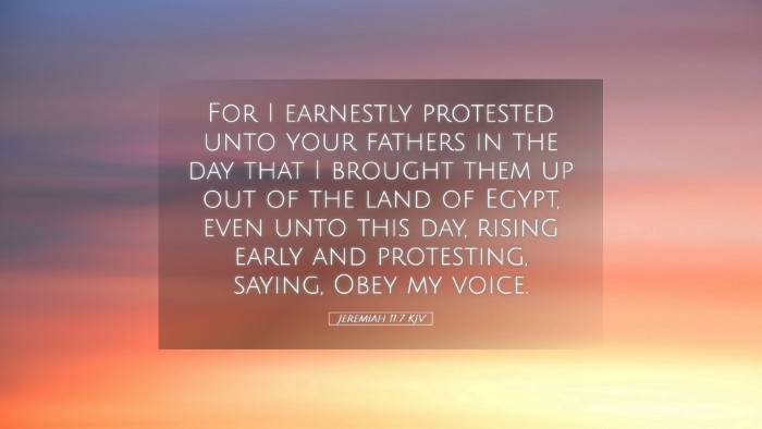 Picture 05 - Jeremiah 11:7 KJV Desktop Wallpaper - For I earnestly protested unto your fathers in - Desktop Bible Verse Wallpaper
