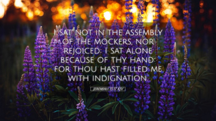 Picture 05 - Jeremiah 15:17 KJV Desktop Wallpaper - I sat not in the assembly of the mockers, nor - Desktop Bible Verse Wallpaper