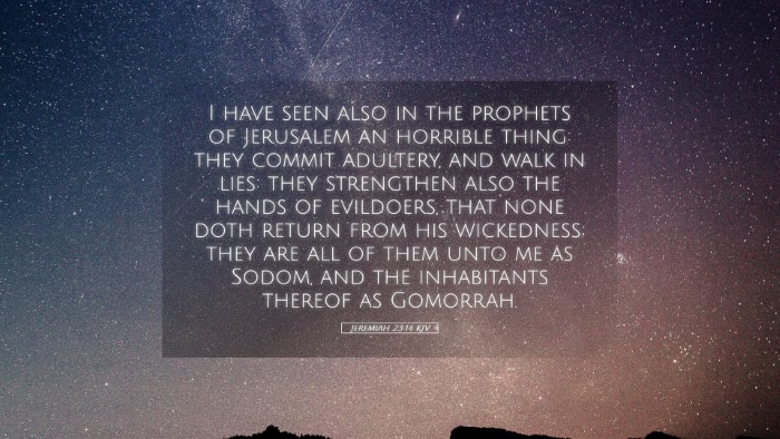 Picture 05 - Jeremiah 23:14 KJV Desktop Wallpaper - I have seen also in the prophets of Jerusalem an - Desktop Bible Verse Wallpaper