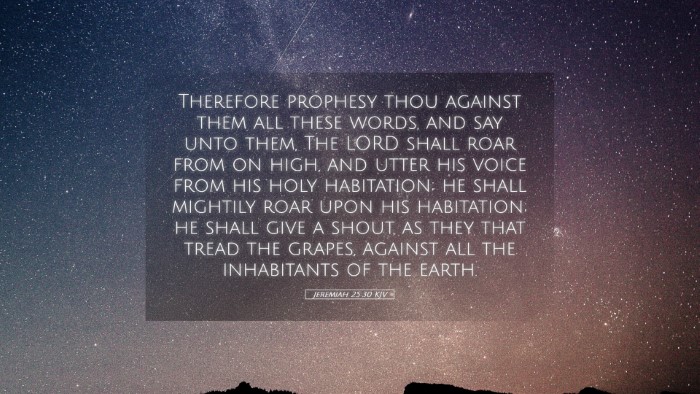 Picture 05 - Jeremiah 25:30 KJV Desktop Wallpaper - Therefore prophesy thou against them all these - Desktop Bible Verse Wallpaper