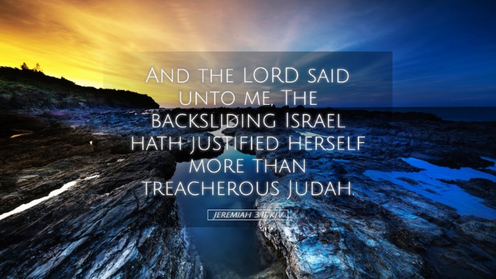 Picture 05 - Jeremiah 3:11 KJV Desktop Wallpaper - And the LORD said unto me, The backsliding Israel - Desktop Bible Verse Wallpaper