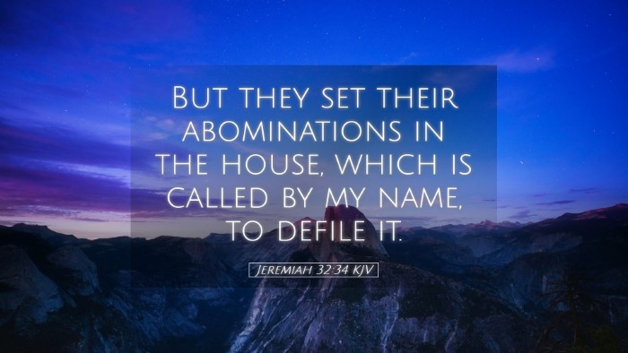 Picture 05 - Jeremiah 32:34 KJV Desktop Wallpaper - But they set their abominations in the house, - Desktop Bible Verse Wallpaper