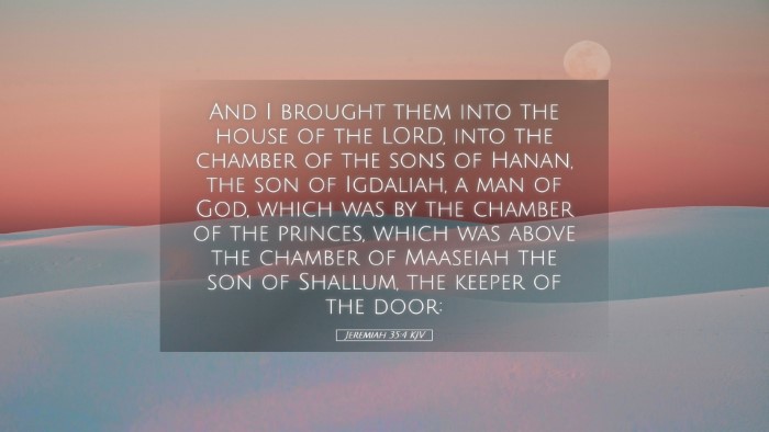 Picture 05 - Jeremiah 35:4 KJV Desktop Wallpaper - And I brought them into the house of the LORD, - Desktop Bible Verse Wallpaper