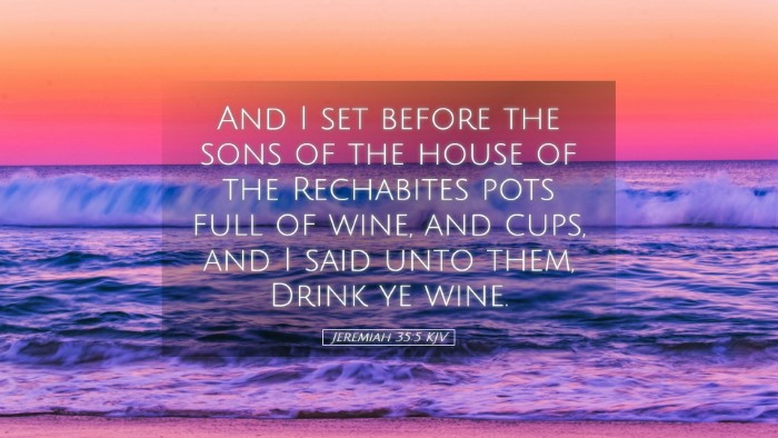 Picture 05 - Jeremiah 35:5 KJV Desktop Wallpaper - And I set before the sons of the house of the - Desktop Bible Verse Wallpaper