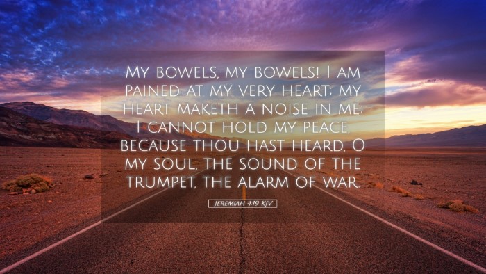 Picture 05 - Jeremiah 4:19 KJV Desktop Wallpaper - My bowels, my bowels! I am pained at my very - Desktop Bible Verse Wallpaper
