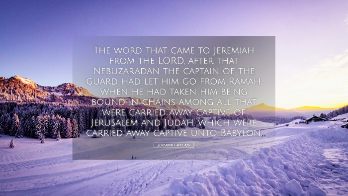 Picture 05 - Jeremiah 40:1 KJV Desktop Wallpaper - The word that came to Jeremiah from the LORD, - Desktop Bible Verse Wallpaper