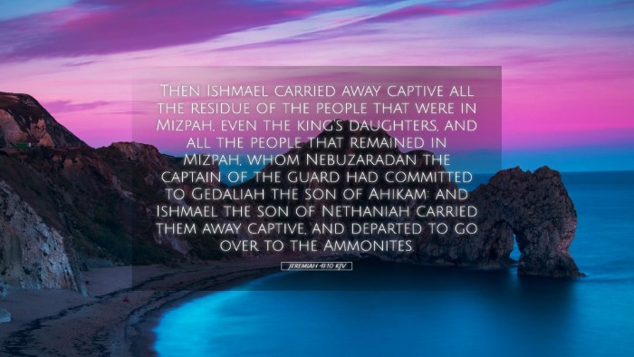 Picture 05 - Jeremiah 41:10 KJV Desktop Wallpaper - Then Ishmael carried away captive all the residue - Desktop Bible Verse Wallpaper