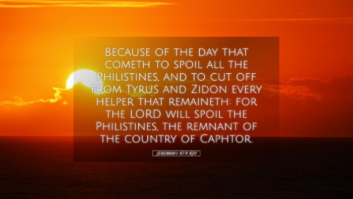 Picture 05 - Jeremiah 47:4 KJV Desktop Wallpaper - Because of the day that cometh to spoil all the - Desktop Bible Verse Wallpaper
