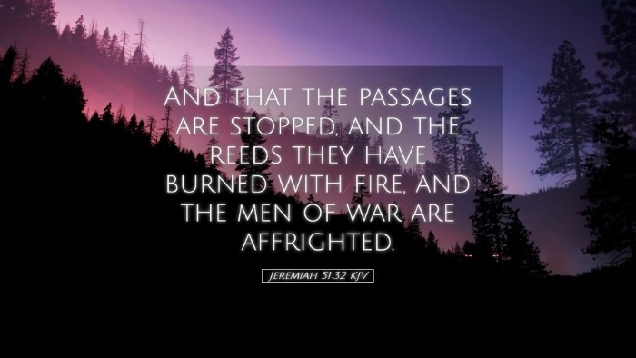 Picture 05 - Jeremiah 51:32 KJV Desktop Wallpaper - And that the passages are stopped, and the reeds - Desktop Bible Verse Wallpaper