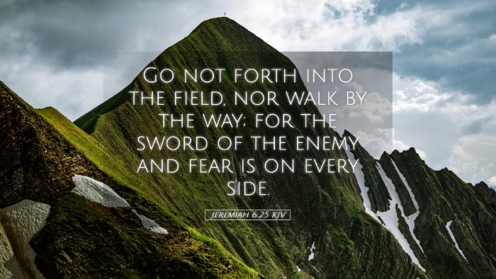 Picture 05 - Jeremiah 6:25 KJV Desktop Wallpaper - Go not forth into the field, nor walk by the way; - Desktop Bible Verse Wallpaper