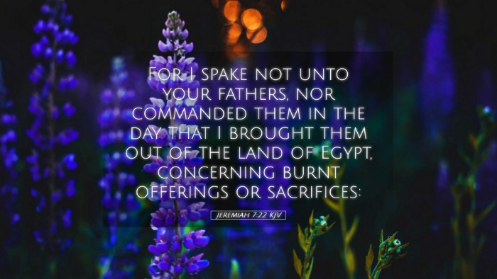 Picture 05 - Jeremiah 7:22 KJV Desktop Wallpaper - For I spake not unto your fathers, nor commanded - Desktop Bible Verse Wallpaper