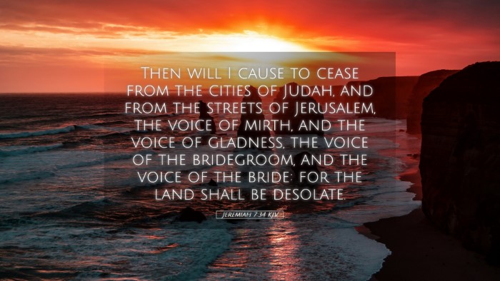 Picture 05 - Jeremiah 7:34 KJV Desktop Wallpaper - Then will I cause to cease from the cities of - Desktop Bible Verse Wallpaper