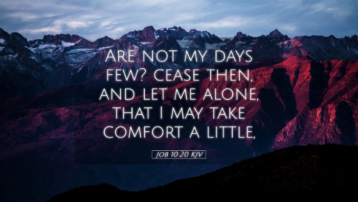 Picture 05 - Job 10:20 KJV Desktop Wallpaper - Are not my days few? cease then, and let me - Desktop Bible Verse Wallpaper