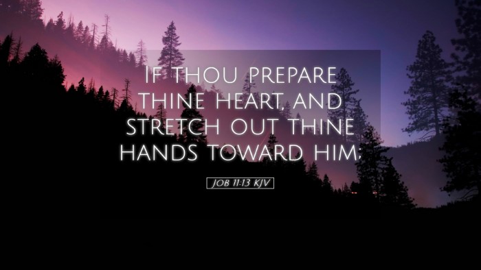 Picture 05 - Job 11:13 KJV Desktop Wallpaper - If thou prepare thine heart, and stretch out - Desktop Bible Verse Wallpaper