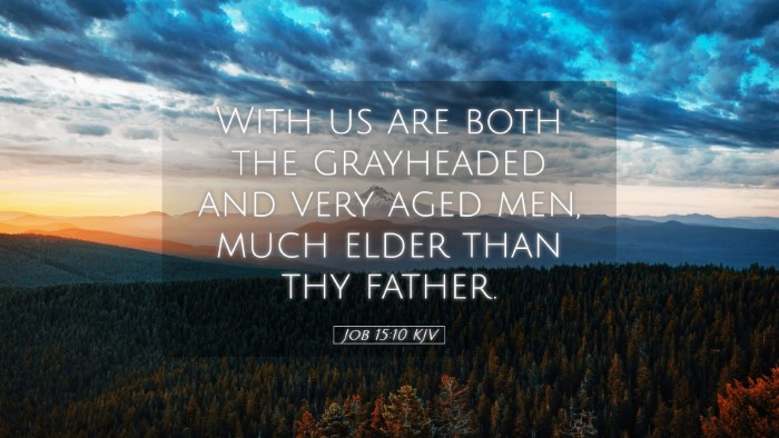 Picture 05 - Job 15:10 KJV Desktop Wallpaper - With us are both the grayheaded and very aged - Desktop Bible Verse Wallpaper