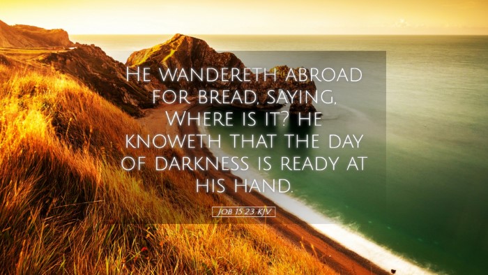Picture 05 - Job 15:23 KJV Desktop Wallpaper - He wandereth abroad for bread, saying, Where is - Desktop Bible Verse Wallpaper