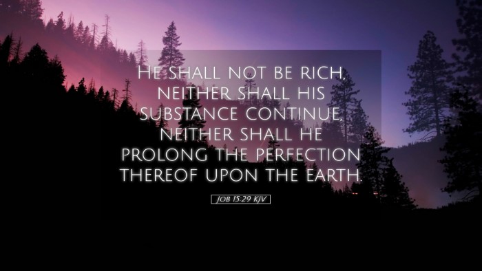 Picture 05 - Job 15:29 KJV Desktop Wallpaper - He shall not be rich, neither shall his substance - Desktop Bible Verse Wallpaper