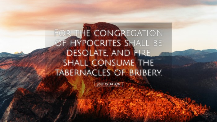 Picture 05 - Job 15:34 KJV Desktop Wallpaper - For the congregation of hypocrites shall be - Desktop Bible Verse Wallpaper