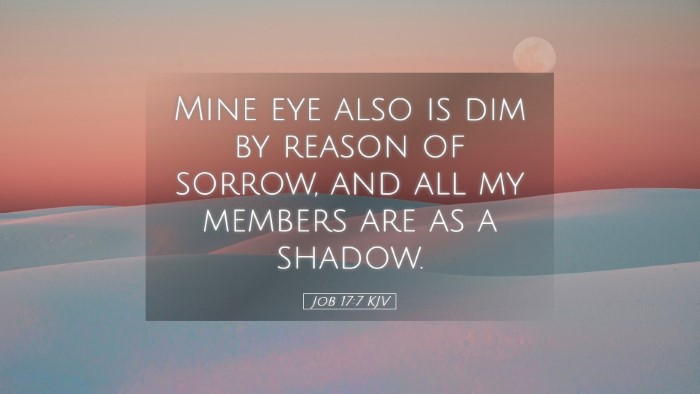Picture 05 - Job 17:7 KJV Desktop Wallpaper - Mine eye also is dim by reason of sorrow, and all - Desktop Bible Verse Wallpaper
