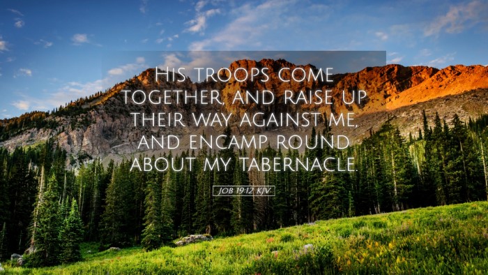 Picture 05 - Job 19:12 KJV Desktop Wallpaper - His troops come together, and raise up their way - Desktop Bible Verse Wallpaper