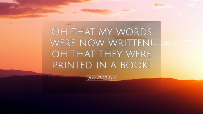 Picture 05 - Job 19:23 KJV Desktop Wallpaper - Oh that my words were now written! oh that they - Desktop Bible Verse Wallpaper