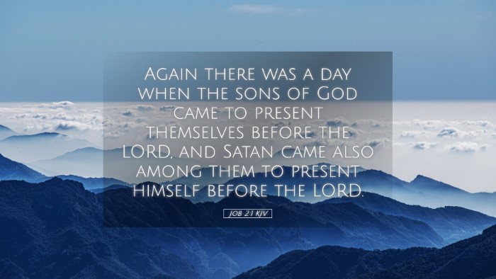 Picture 05 - Job 2:1 KJV Desktop Wallpaper - Again there was a day when the sons of God came - Desktop Bible Verse Wallpaper