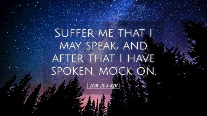 Picture 05 - Job 21:3 KJV Desktop Wallpaper - Suffer me that I may speak; and after that I have - Desktop Bible Verse Wallpaper